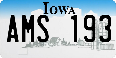 IA license plate AMS193