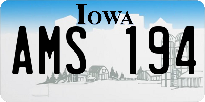 IA license plate AMS194