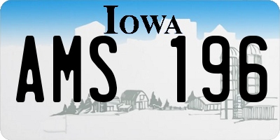 IA license plate AMS196