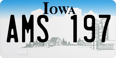 IA license plate AMS197