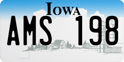 IA license plate AMS198