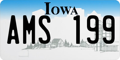 IA license plate AMS199