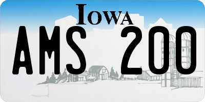 IA license plate AMS200