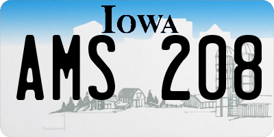IA license plate AMS208