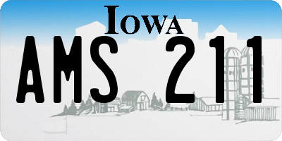 IA license plate AMS211