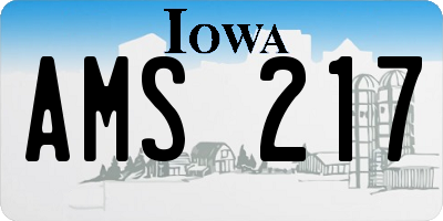 IA license plate AMS217