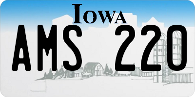 IA license plate AMS220