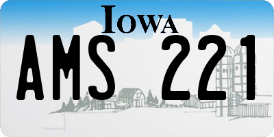 IA license plate AMS221