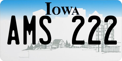 IA license plate AMS222