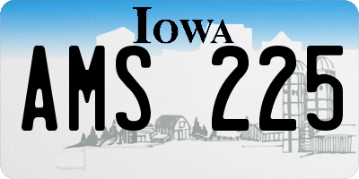 IA license plate AMS225