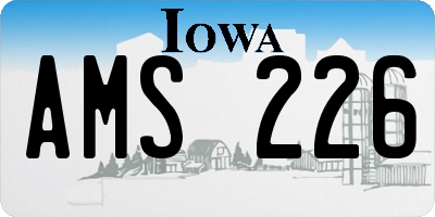 IA license plate AMS226