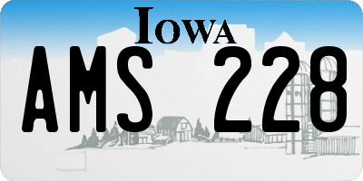 IA license plate AMS228