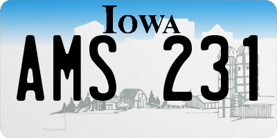 IA license plate AMS231