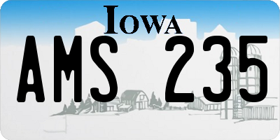 IA license plate AMS235