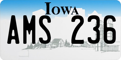 IA license plate AMS236