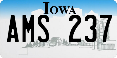 IA license plate AMS237