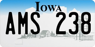 IA license plate AMS238