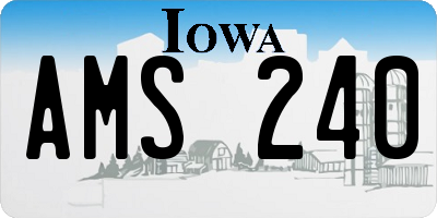 IA license plate AMS240