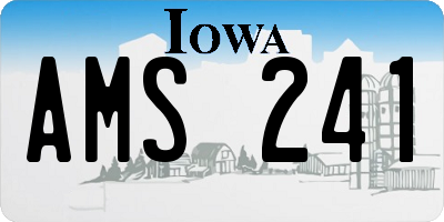 IA license plate AMS241