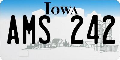 IA license plate AMS242