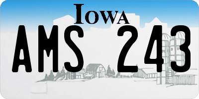 IA license plate AMS243