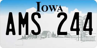 IA license plate AMS244