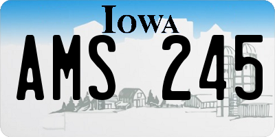 IA license plate AMS245