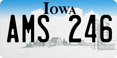 IA license plate AMS246