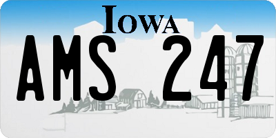 IA license plate AMS247