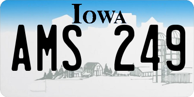 IA license plate AMS249