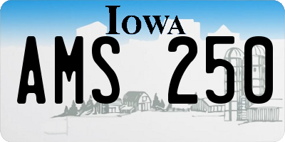 IA license plate AMS250