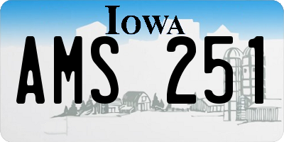 IA license plate AMS251