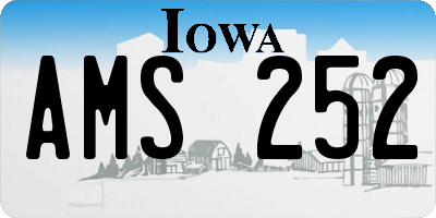 IA license plate AMS252