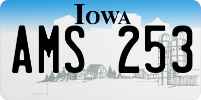 IA license plate AMS253