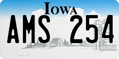 IA license plate AMS254