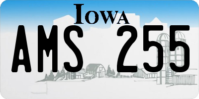 IA license plate AMS255