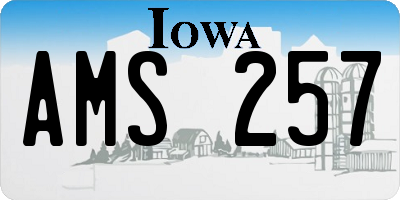 IA license plate AMS257