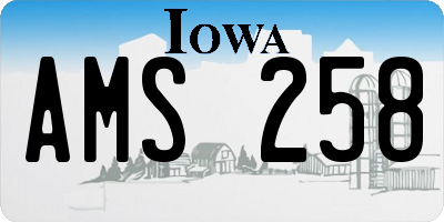 IA license plate AMS258