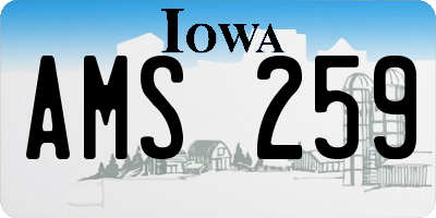 IA license plate AMS259