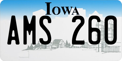 IA license plate AMS260