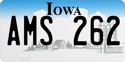 IA license plate AMS262
