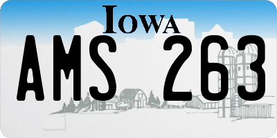 IA license plate AMS263