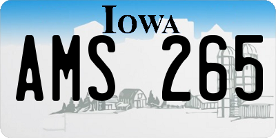 IA license plate AMS265