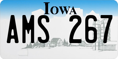 IA license plate AMS267
