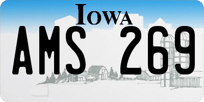 IA license plate AMS269
