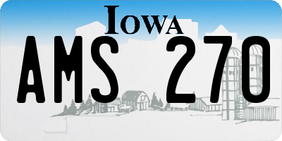IA license plate AMS270