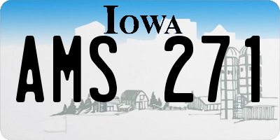 IA license plate AMS271