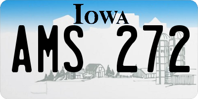 IA license plate AMS272