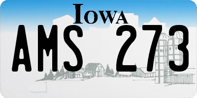 IA license plate AMS273