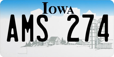 IA license plate AMS274